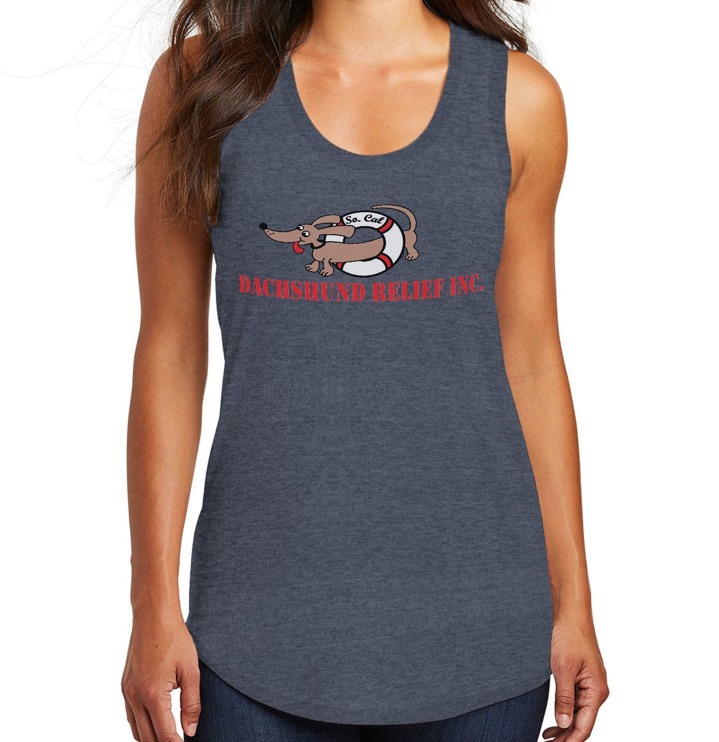 So Cal Dachshund Relief Logo - Women's Tri-Blend Racerback Tank