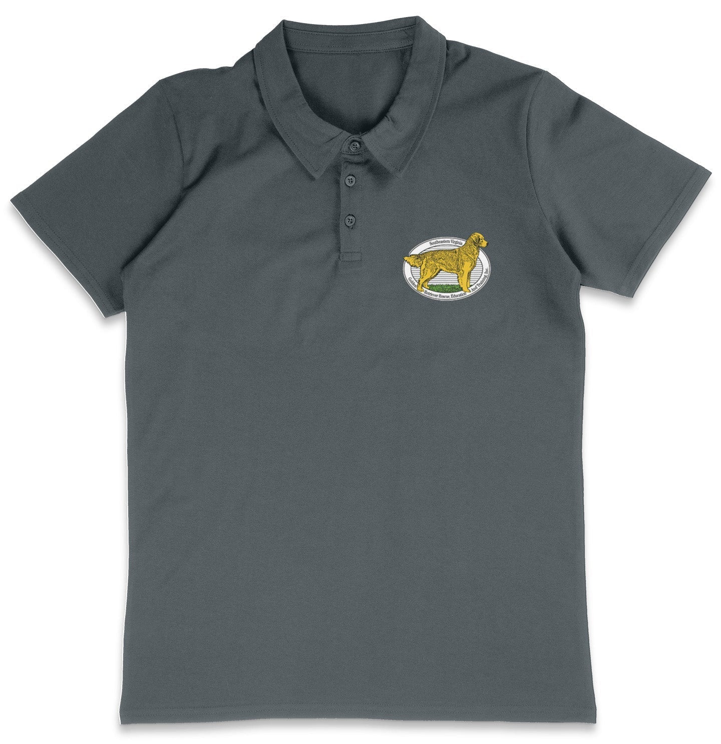 SEVA GRREAT LC Logo - Adult Micro-Mesh Polo - Maroon - Medium - Charcoal