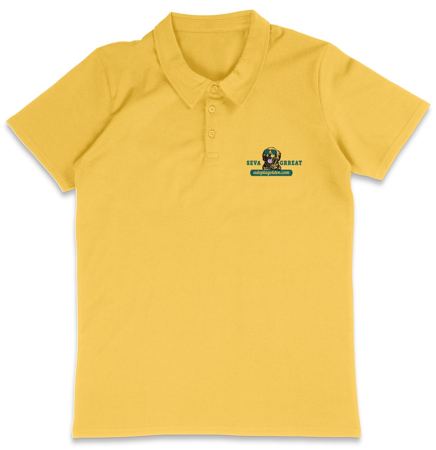 SEVA GRREAT Cool Dog LC Logo - Adult Micro-Mesh Polo - Light Blue - 2X-Large - Yellow