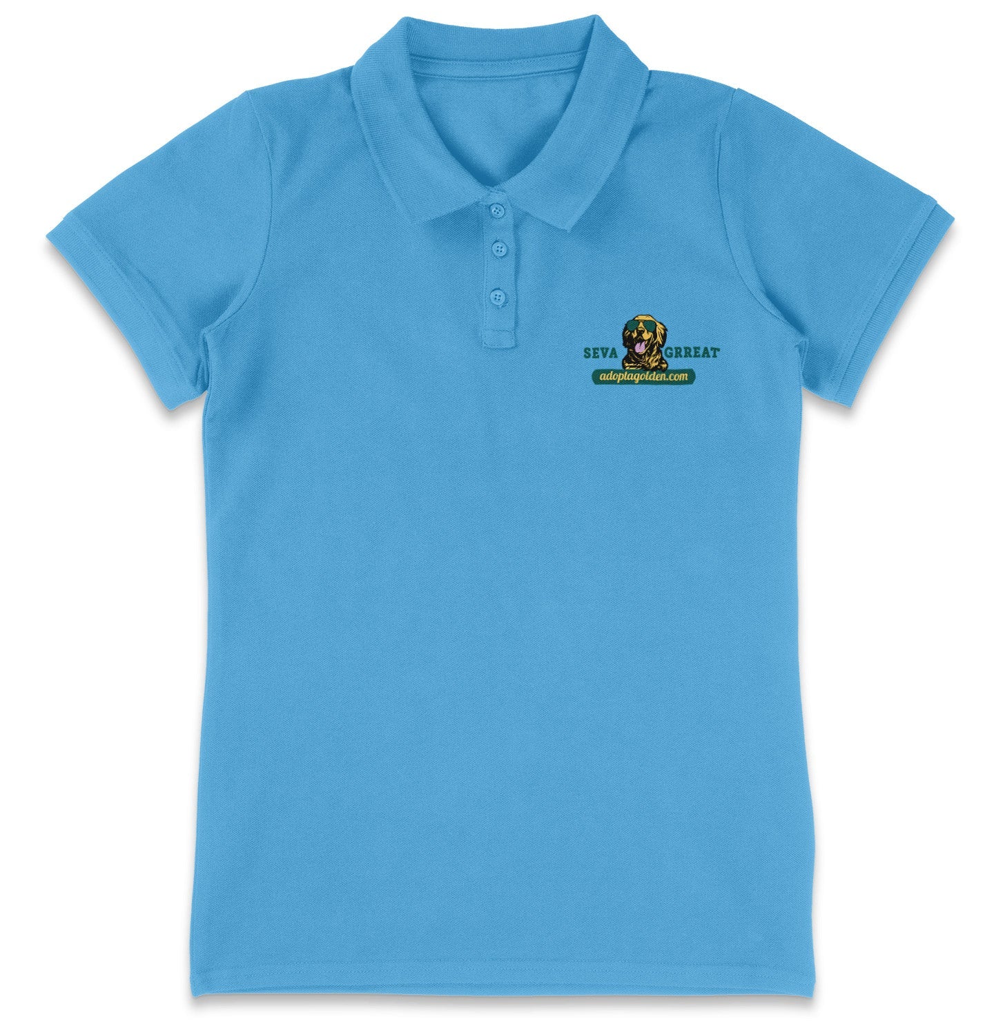 SEVA GRREAT Cool Dog LC Logo - Women's Micro-Mesh Polo - Light Blue - X-Large - Sizes