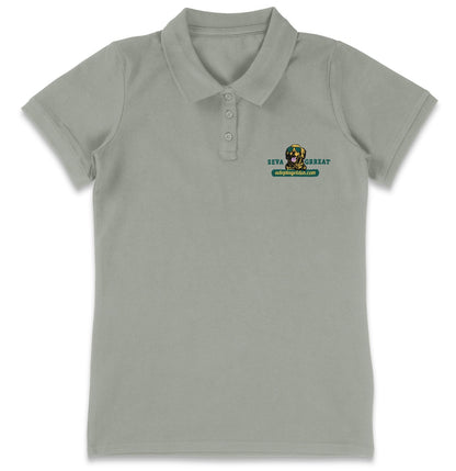 SEVA GRREAT Cool Dog LC Logo - Women's Micro-Mesh Polo - Light Blue - 2X-Large - Yellow
