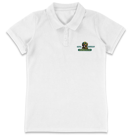 SEVA GRREAT Cool Dog LC Logo - Women's Micro-Mesh Polo - Light Blue - Medium - Graphic