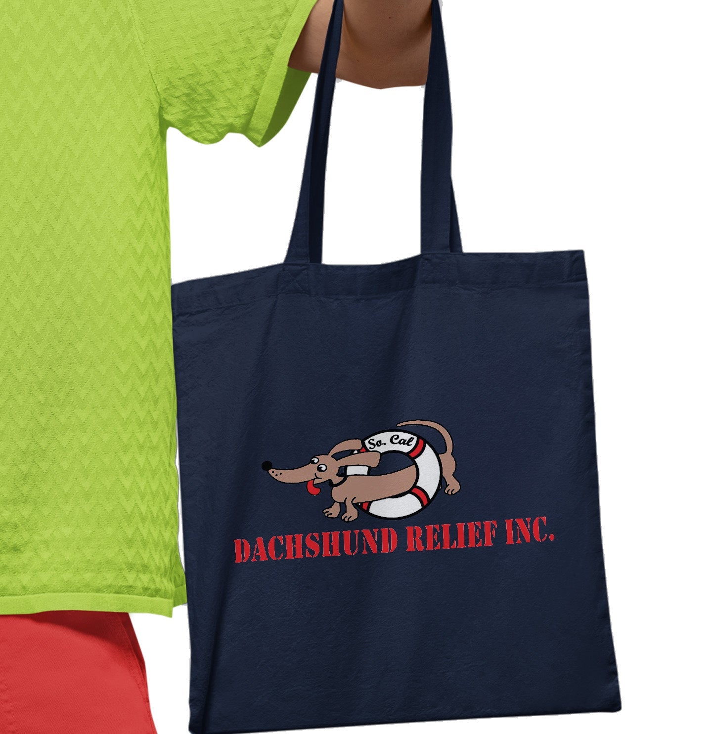 So Cal Dachshund Relief Logo - Cotton Canvas Tote