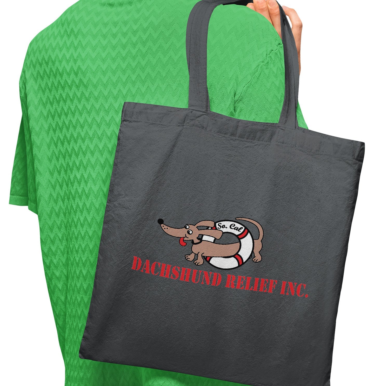 So Cal Dachshund Relief Logo - Cotton Canvas Tote