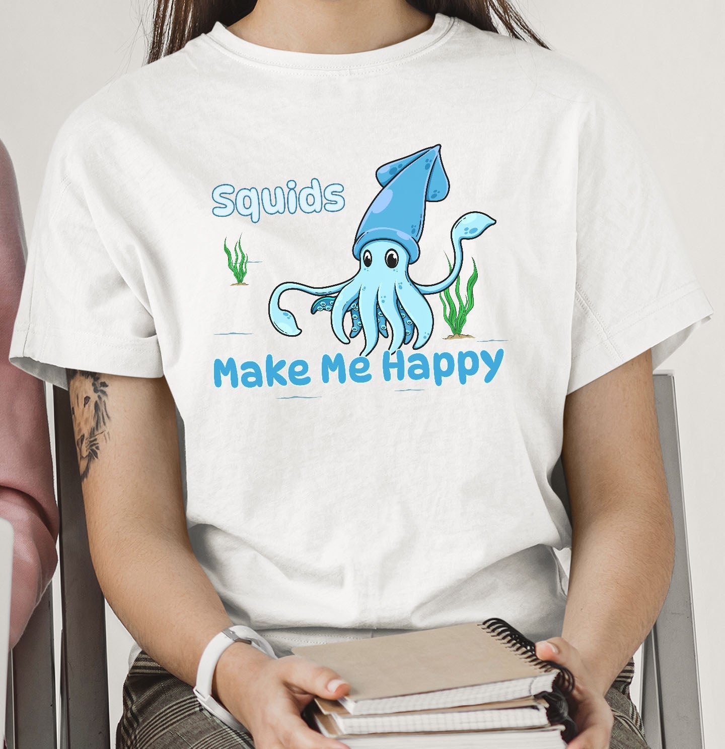 Squid Toon Make Me Happy - Adult Unisex T-Shirt - Main