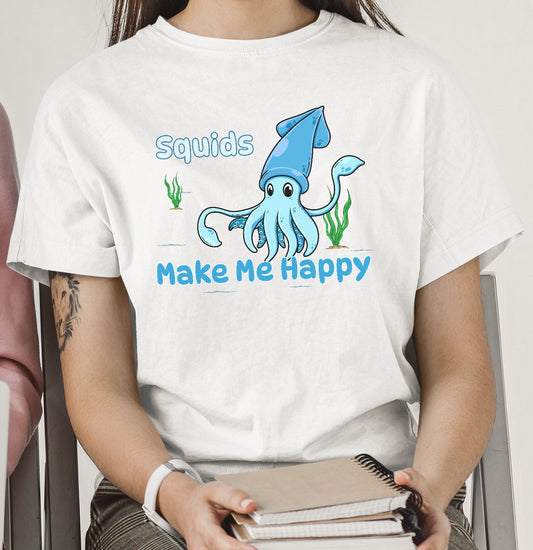 Squid Toon Make Me Happy - Adult Unisex T-Shirt - Main