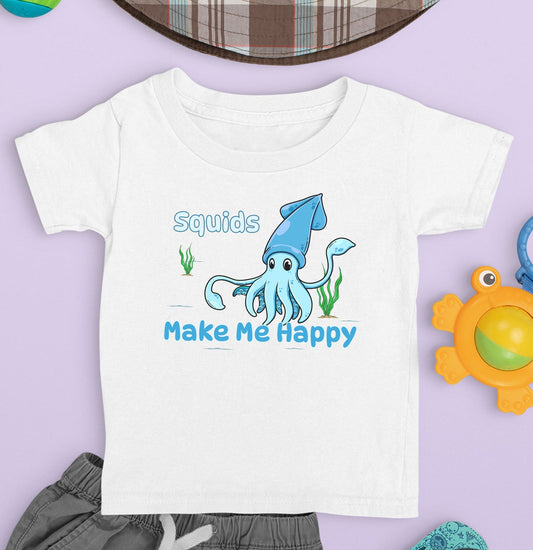 Squid Toon Make Me Happy - Toddler Unisex T-Shirt - Main