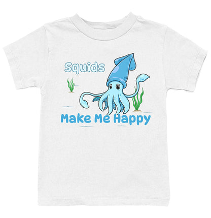 Squid Toon Make Me Happy - Kids' Unisex T-Shirt - White