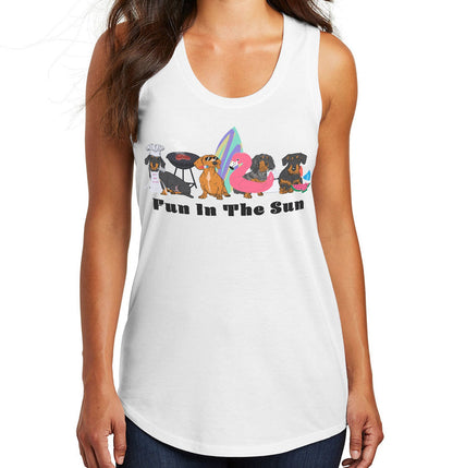 Summer Dachshunds - Women's Tri-Blend Racerback Tank