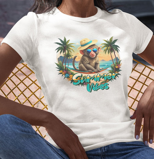Summer Vibes Baboon - Women's Tri-Blend T-Shirt - Main