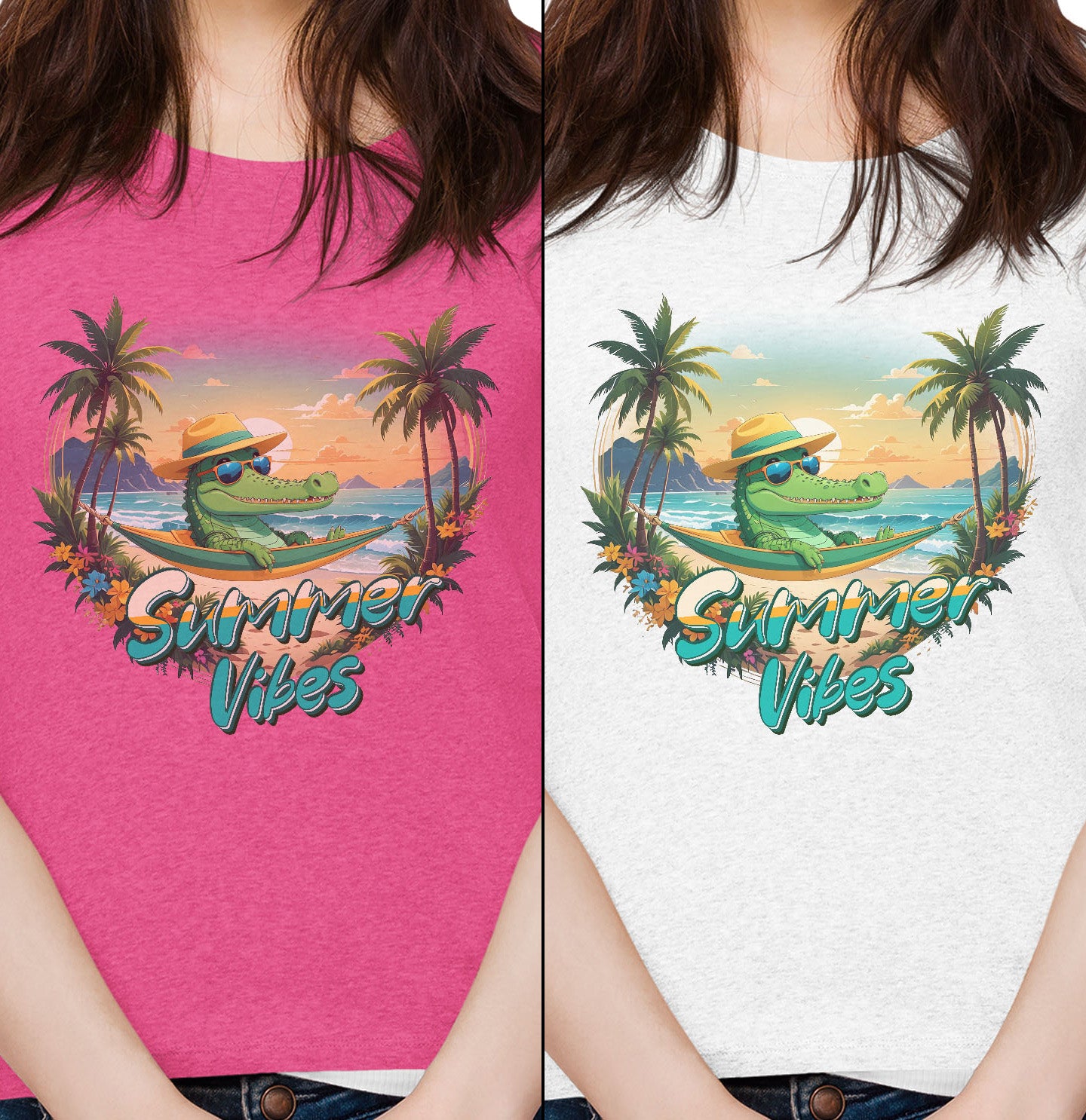 Summer Vibes Crocodile - Women's Tri-Blend T-Shirt