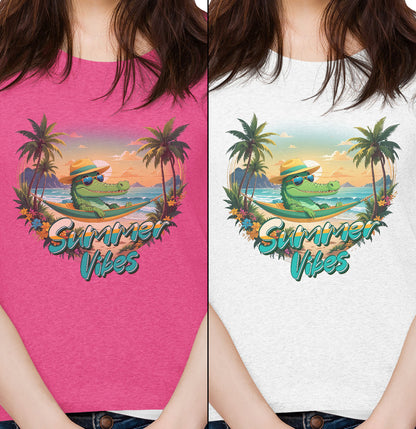 Summer Vibes Crocodile - Women's Tri-Blend T-Shirt