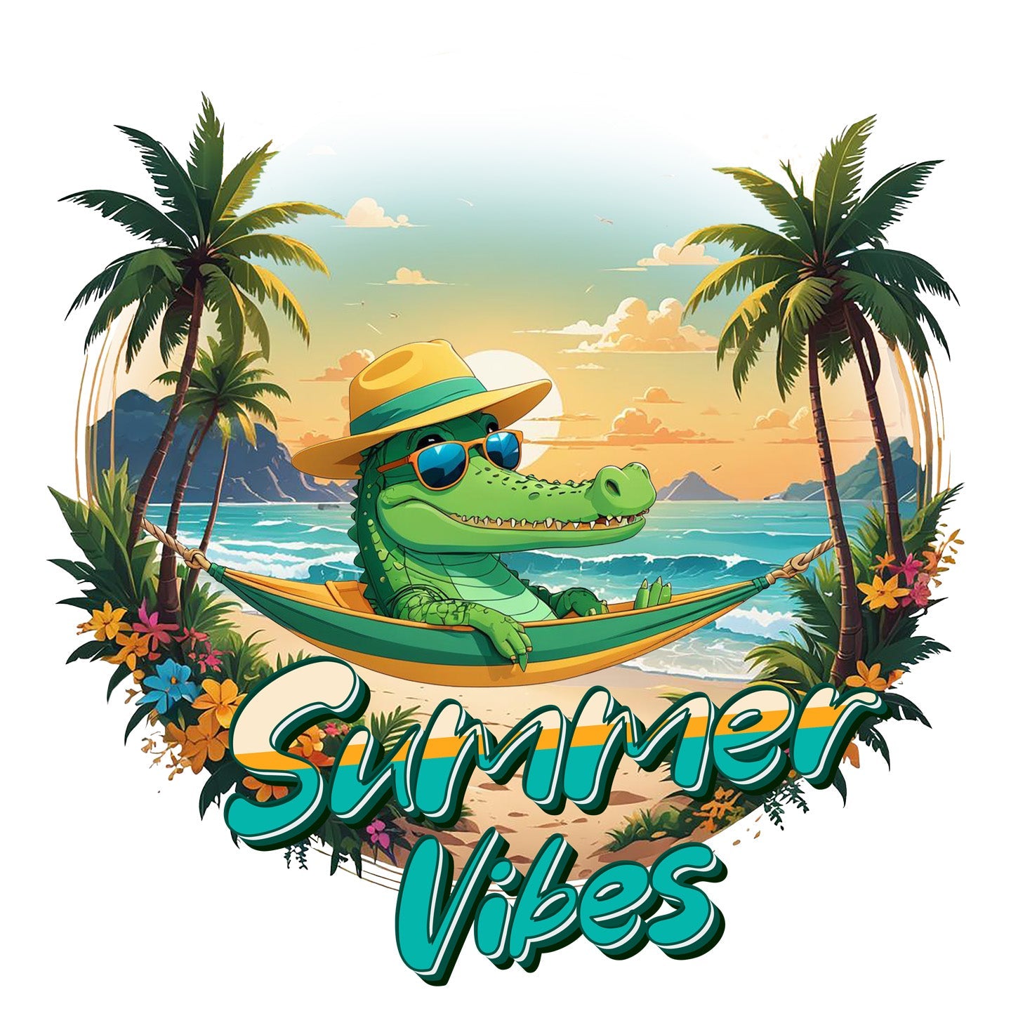 Summer Vibes Crocodile - Women's Tri-Blend T-Shirt - Graphic