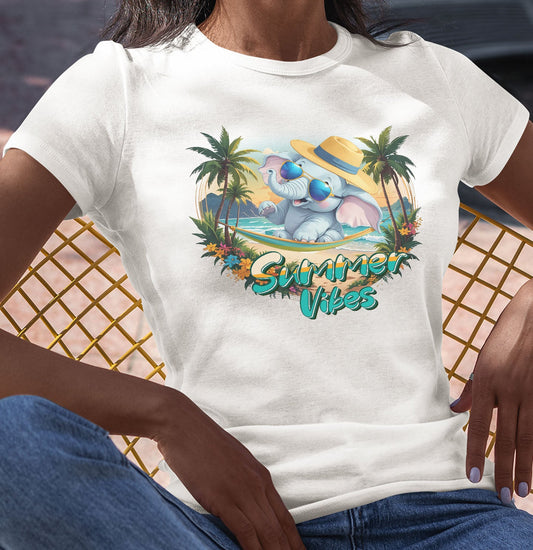 Summer Vibes Elephant - Women's Tri-Blend T-Shirt - Main