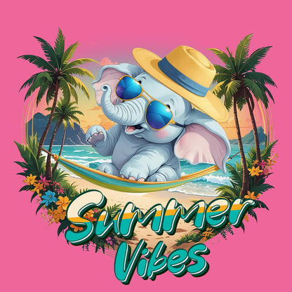 Summer Vibes Elephant - Women's Tri-Blend Racerback Tank - Graphic