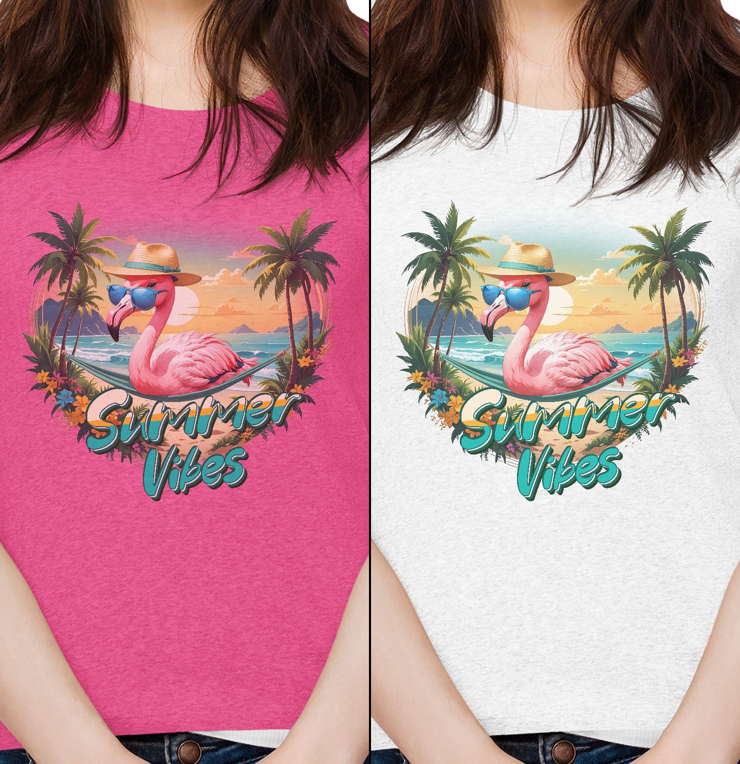 Summer Vibes Flamingo - Women's Tri-Blend T-Shirt