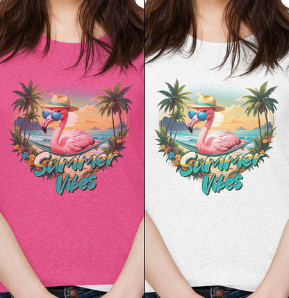 Summer Vibes Flamingo - Women's Tri-Blend T-Shirt