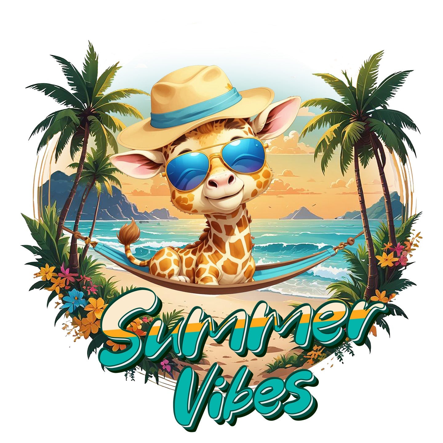 Summer Vibes Giraffe - Women's Tri-Blend T-Shirt - Graphic