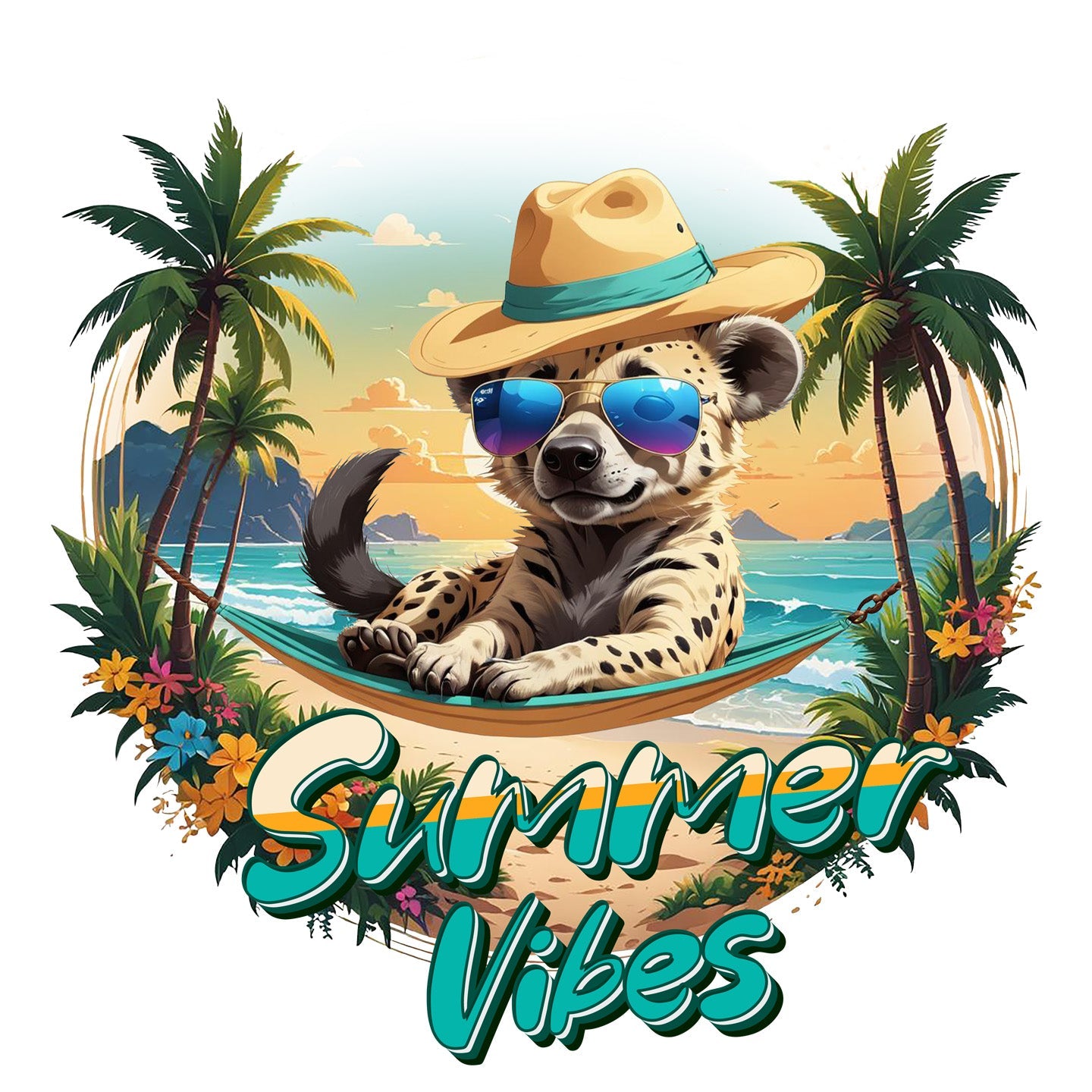 Summer Vibes Hyena - Women's Tri-Blend T-Shirt - Graphic