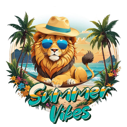 Summer Vibes LIon - Women's Tri-Blend T-Shirt - Graphic