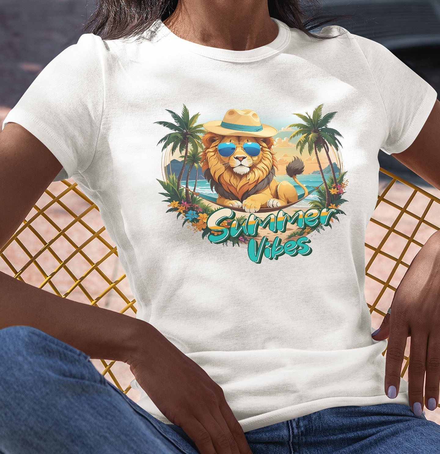 Summer Vibes LIon - Women's Tri-Blend T-Shirt - Main