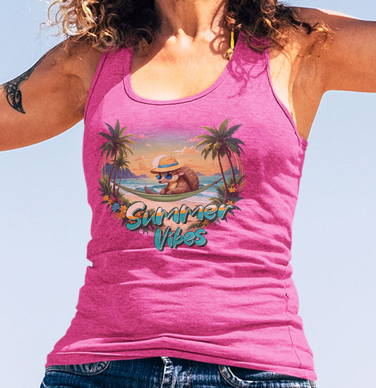 Summer Vibes Pangolin - Women's Tri-Blend Racerback Tank - Main