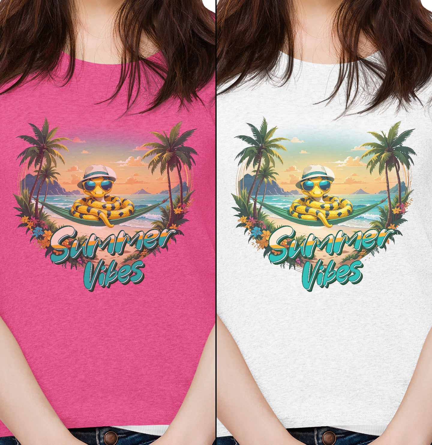 Summer Vibes Python - Women's Tri-Blend T-Shirt
