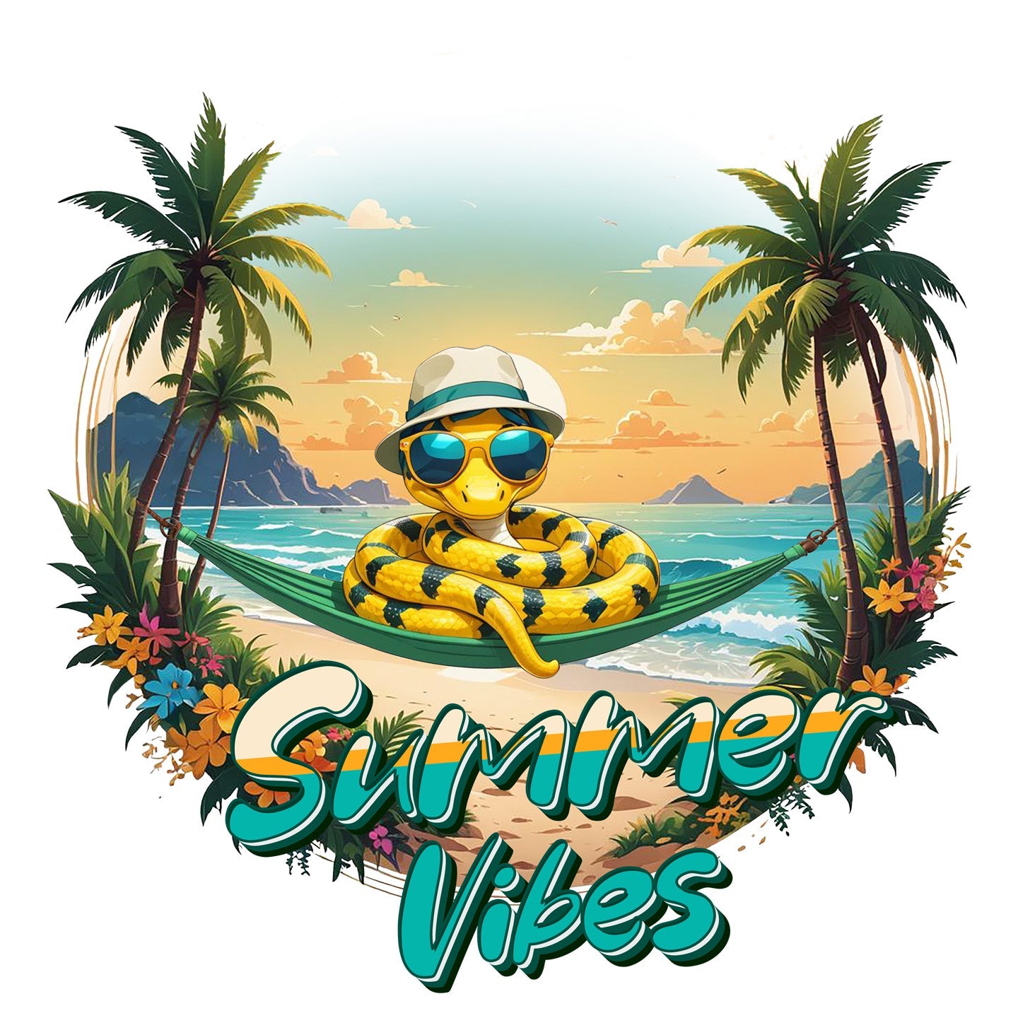 Summer Vibes Python - Women's Tri-Blend T-Shirt - Graphic