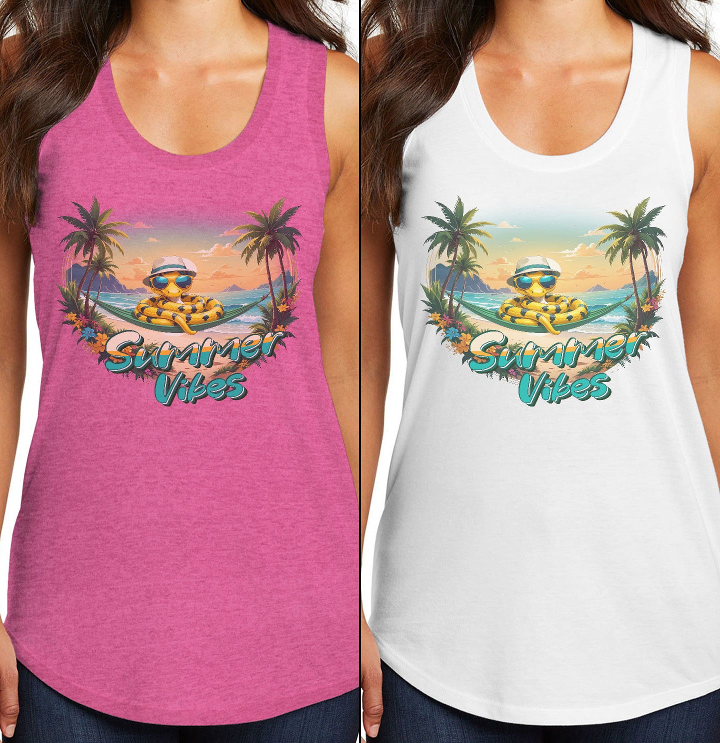 Summer Vibes Python - Women's Tri-Blend Racerback Tank