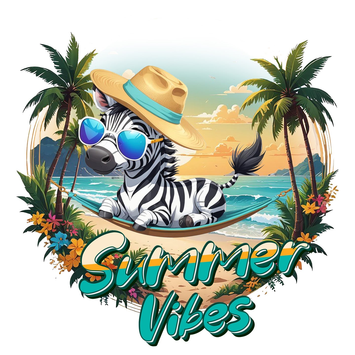 Summer Vibes Zebra - Women's Tri-Blend T-Shirt - Graphic