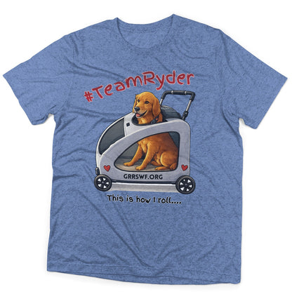 Team Ryder In Cart - Adult Tri-Blend T-Shirt - Black - 2X-Large - Blue