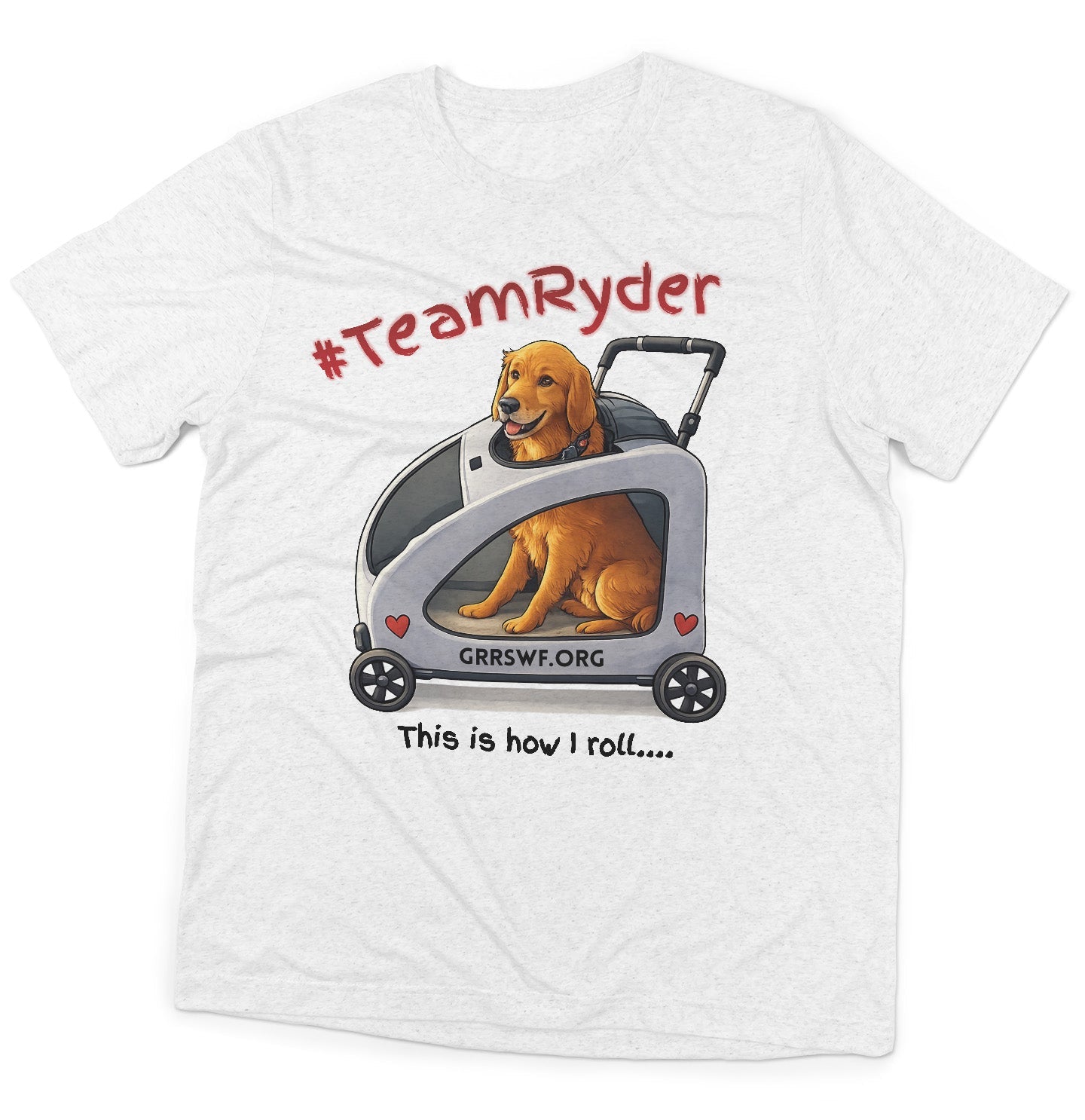 Team Ryder In Cart - Adult Tri-Blend T-Shirt - Black - 3X-Large - White