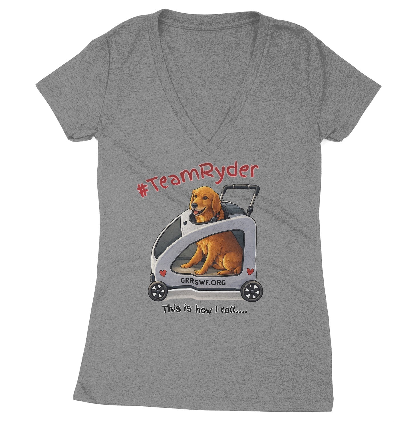 Team Ryder In Cart - Women's V-Neck Tri-Blend T-Shirt - Black - X-Large - Sizes