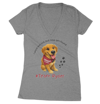 Team Ryder Once Was Lost - Women's V-Neck Tri-Blend T-Shirt - Grey - Large - Specs