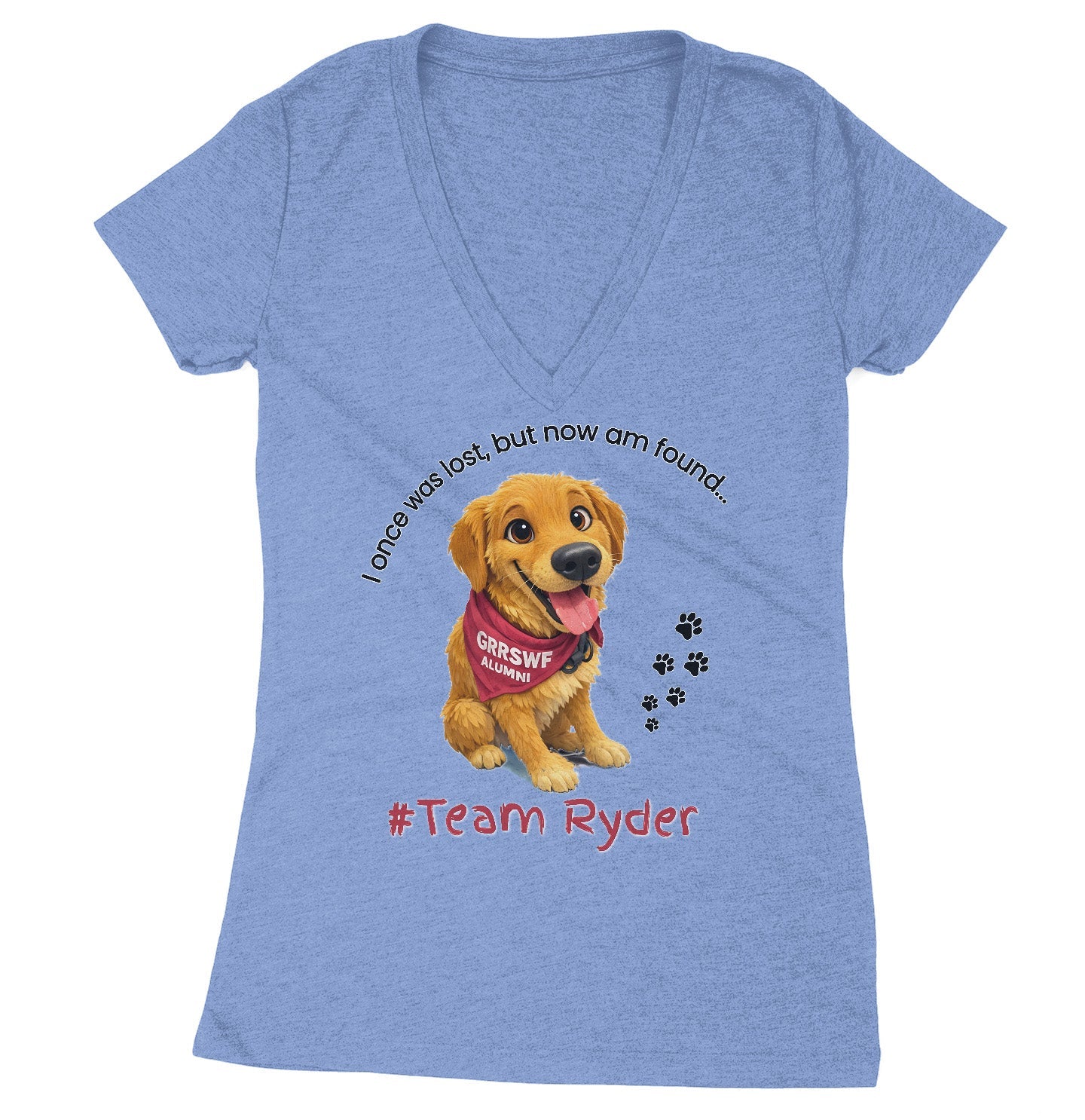 Team Ryder Once Was Lost - Women's V-Neck Tri-Blend T-Shirt - Grey - X-Large - Sizes