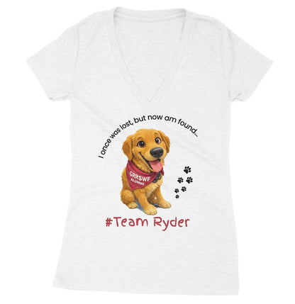 Team Ryder Once Was Lost - Women's V-Neck Tri-Blend T-Shirt - Grey - 2X-Large - White
