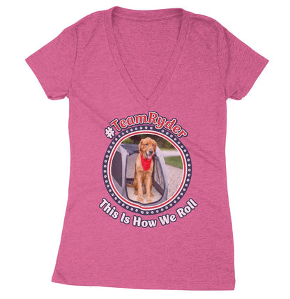 Team Ryder How We Roll - Women's V-Neck Tri-Blend T-Shirt - Black - X-Large - Sizes