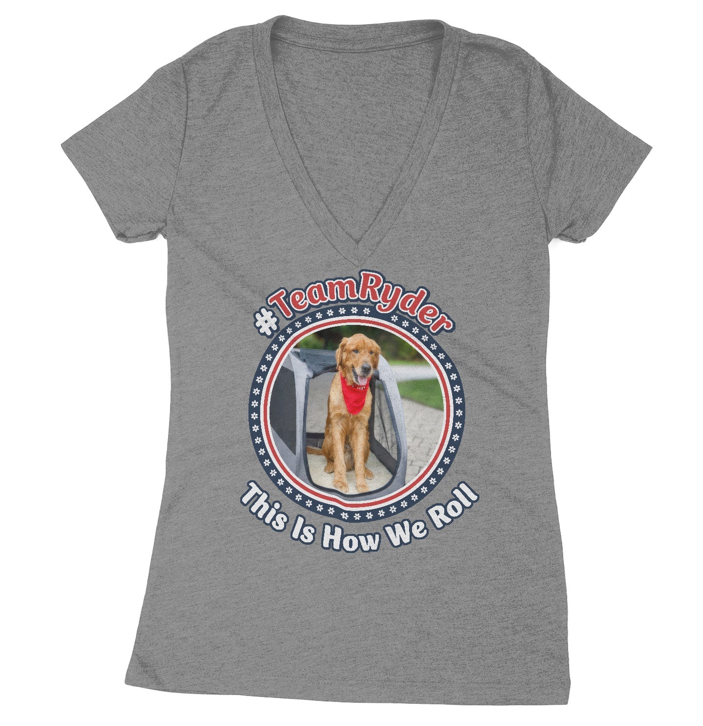 Team Ryder How We Roll - Women's V-Neck Tri-Blend T-Shirt - Black - 2X-Large - Grey
