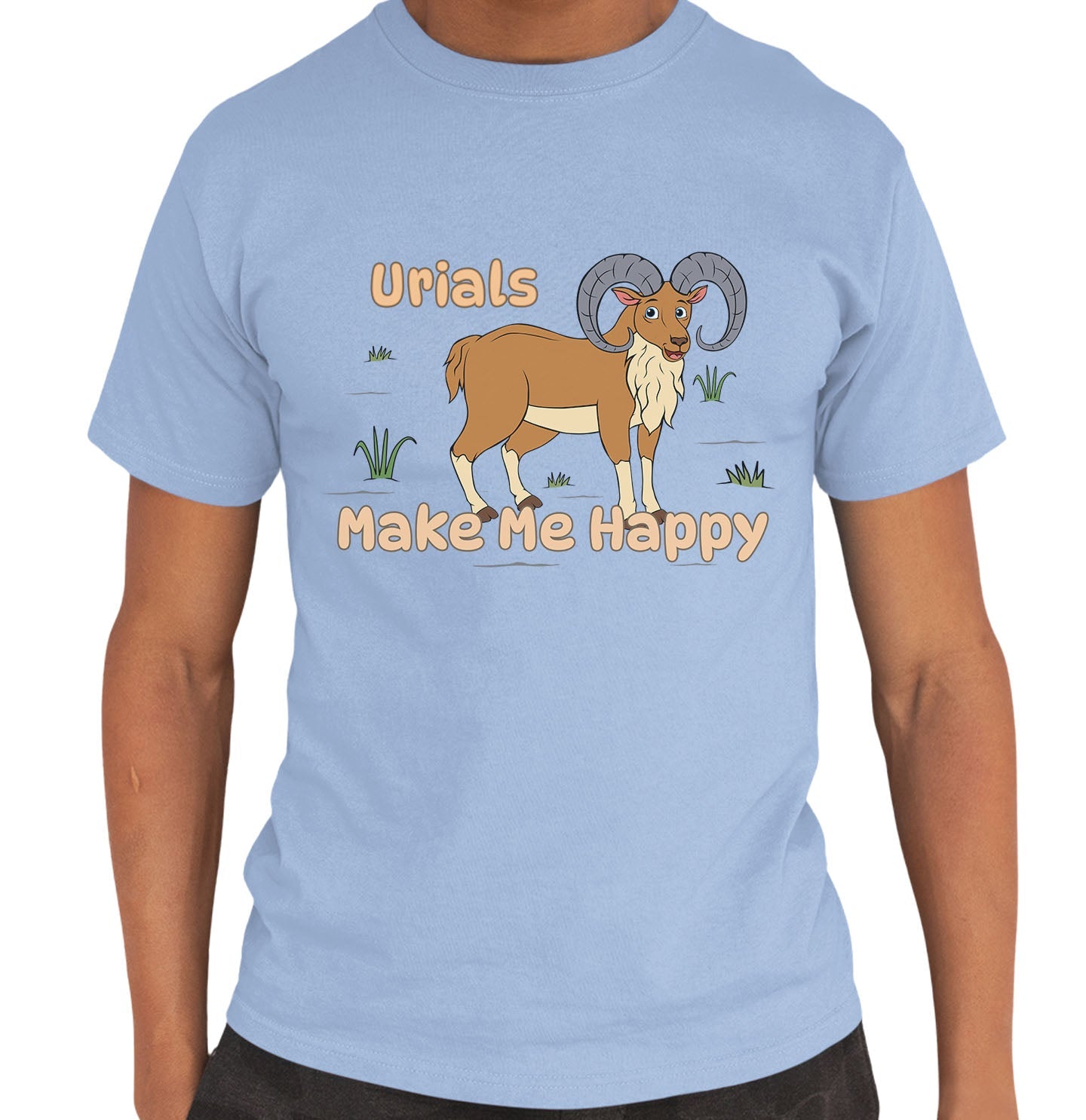 Urial Toon Make Me Happy - Adult Unisex T-Shirt - Light Blue