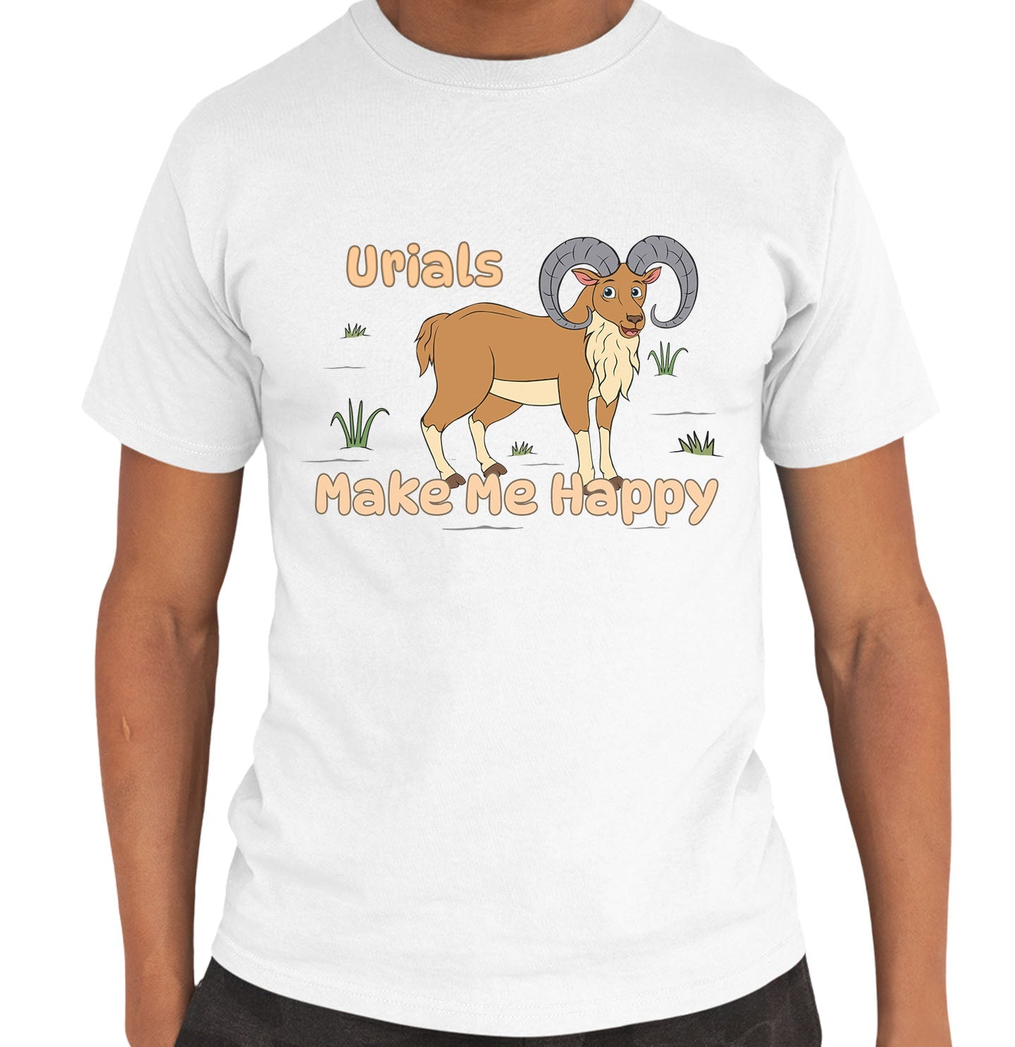 Urial Toon Make Me Happy - Adult Unisex T-Shirt - White