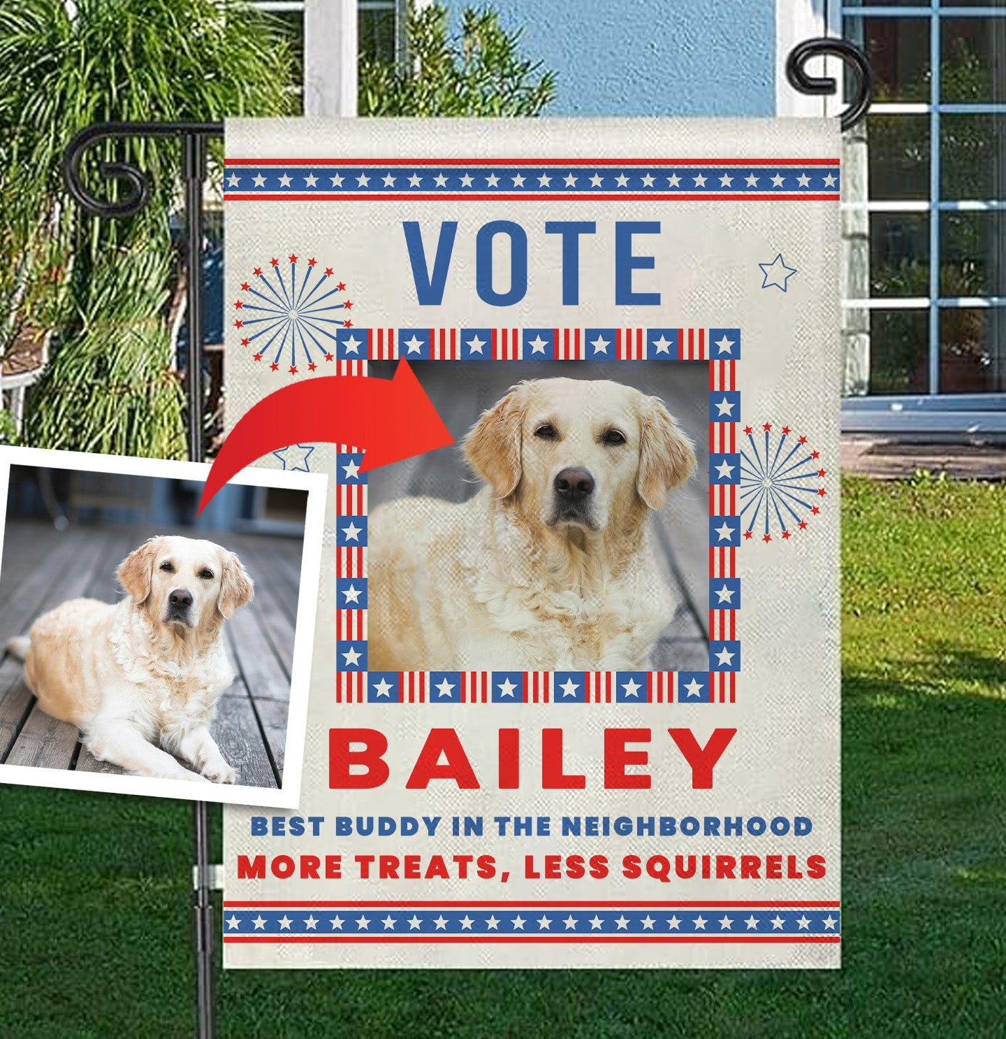 Vote for My Pet - Personalized Custom Garden Flag - Main