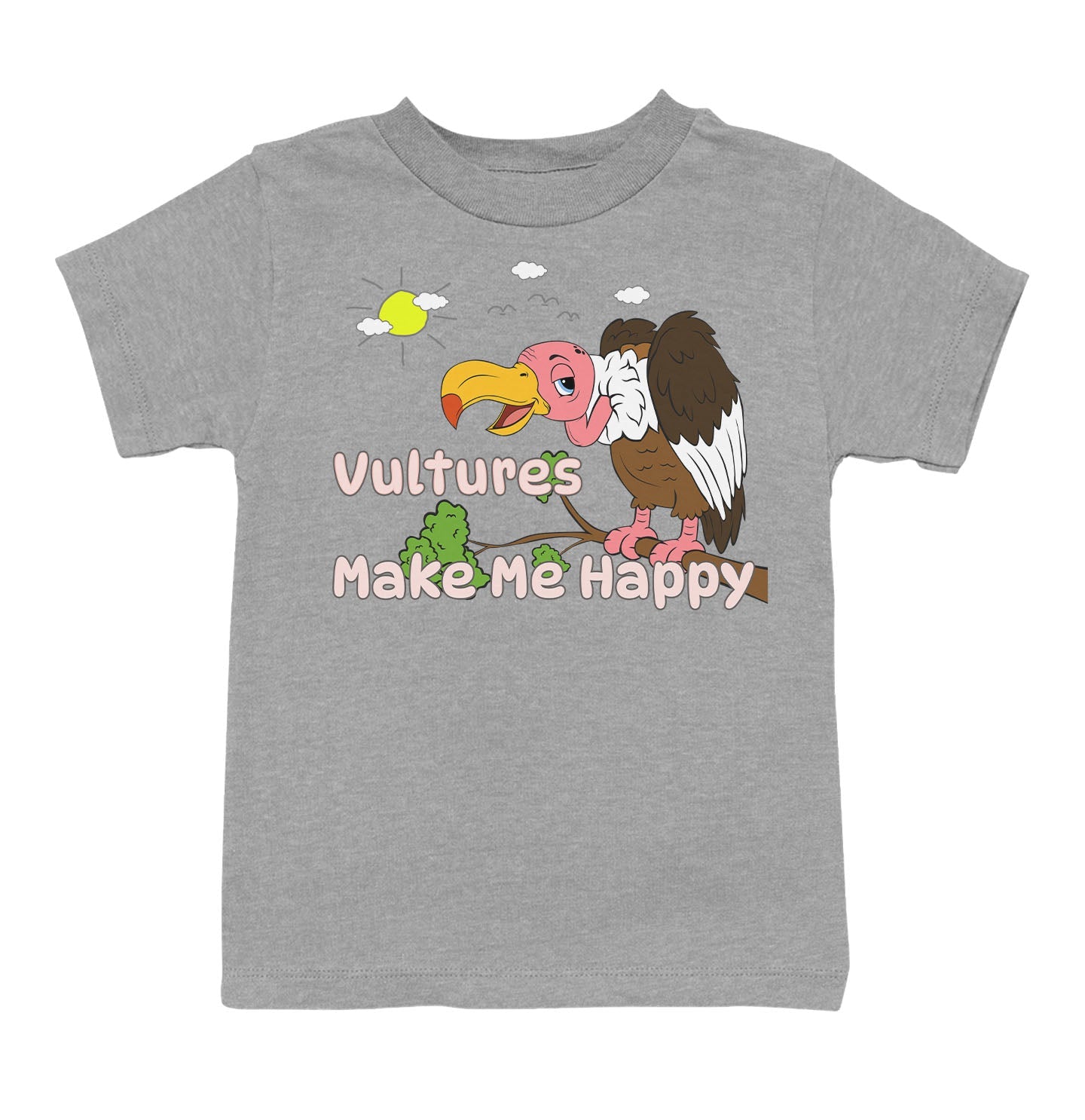 Vulture Toon Make Me Happy - Toddler Unisex T-Shirt - Grey