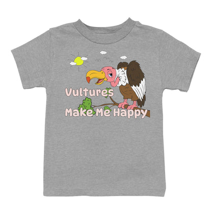 Vulture Toon Make Me Happy - Toddler Unisex T-Shirt - Grey