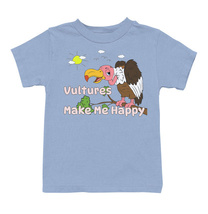 Vulture Toon Make Me Happy - Toddler Unisex T-Shirt - Light Blue