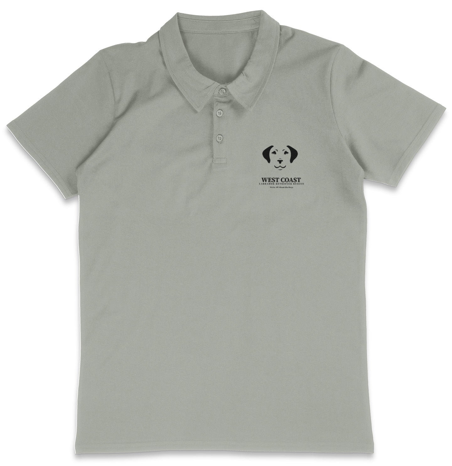 WCLRR Puppy Face LC Logo - Adult Micro-Mesh Polo - Light Blue - Medium - Grey