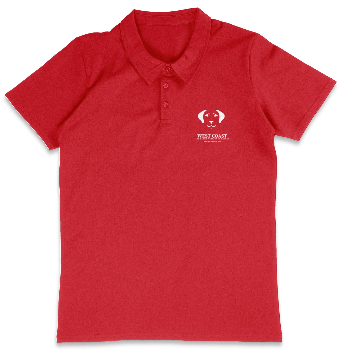 WCLRR Puppy Face LC Logo - Adult Micro-Mesh Polo - Light Blue - Large - Red