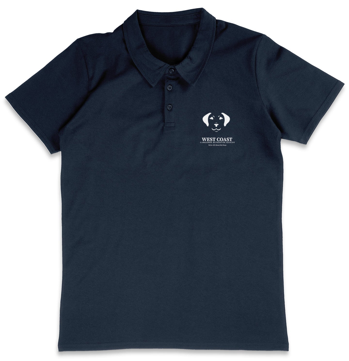 WCLRR Puppy Face LC Logo - Adult Micro-Mesh Polo - Light Blue - X-Large - Navy