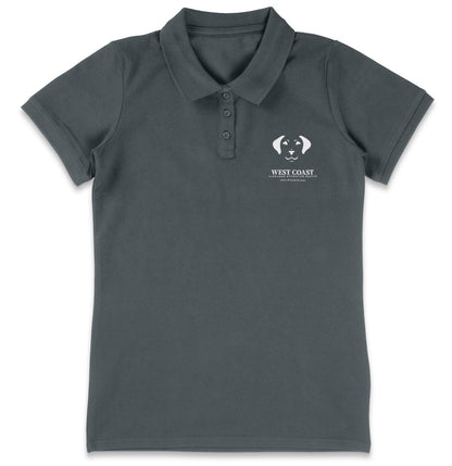WCLRR Puppy Face LC Logo - Women's Micro-Mesh Polo - Light Blue - Small - Charcoal