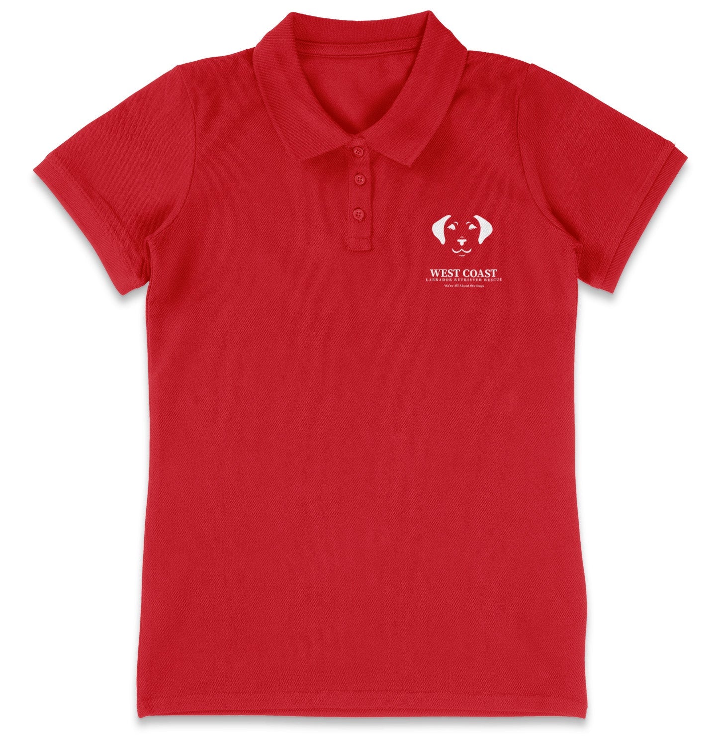 WCLRR Puppy Face LC Logo - Women's Micro-Mesh Polo - Light Blue - Large - Red