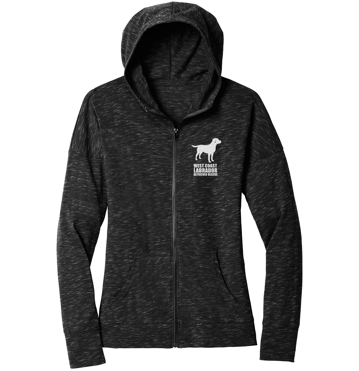 WCLRR Left Chest Lab Impact Logo - Women's Full-Zip Lightweight Hoodie - Black